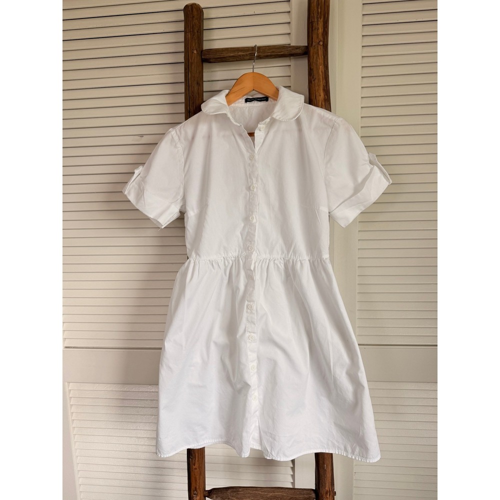 Brandy Melville Shirt Dress Womens One Size White  Viscose Mini